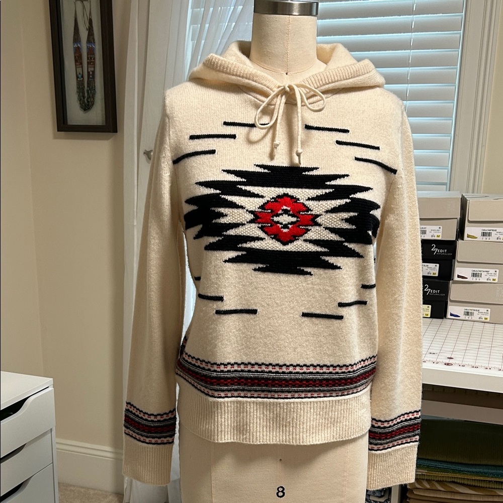 Ralph Lauren Cream and Black Patterned Sweater